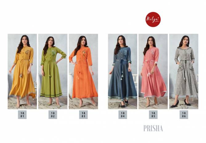 Prisha By LT Nitya Catchy Look Rayon Party Wear Kurti Catalog